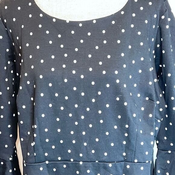 NWT Talbots Scalloped Bell Sleeve Polka Dot Dress Sz 16W Plus Petite - Picture 4 of 10
